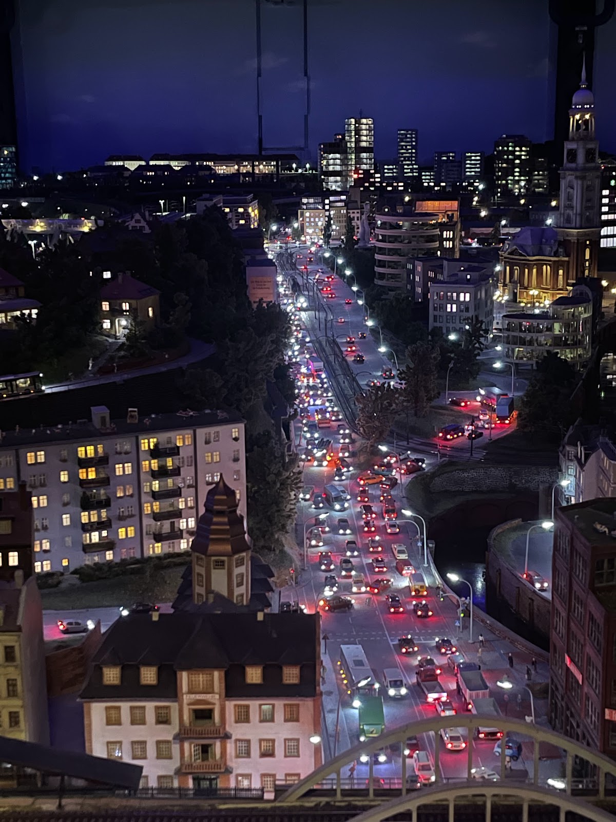 Hamburg city lights at night