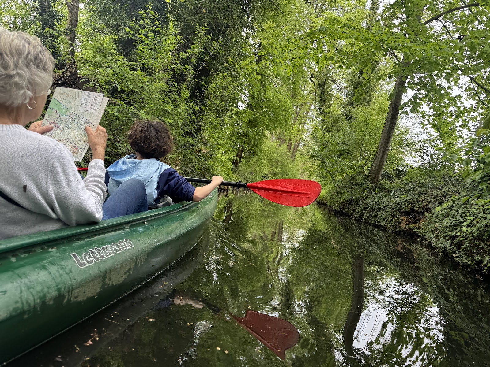 Kayaking through the waterways in Spreewald
